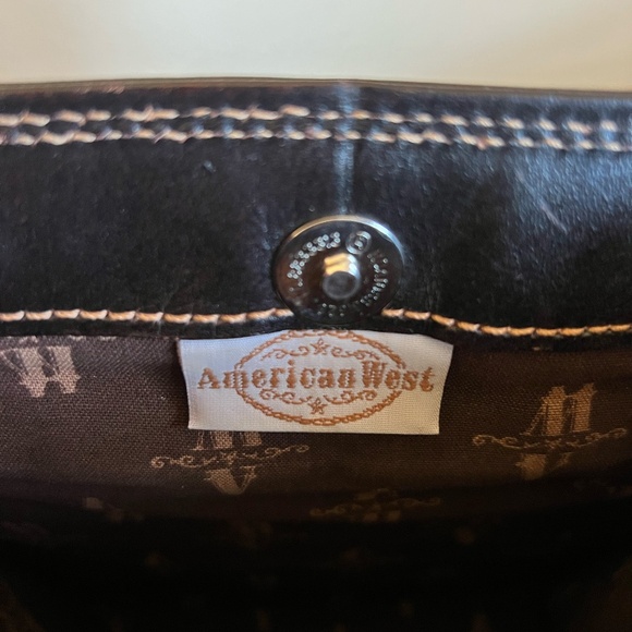 American West Hand Tooled Leather Purse Handbag - Picture 7 of 11